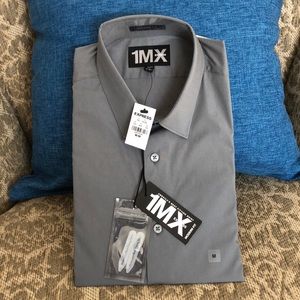 Express Brand Gray Dress Shirt Medium NWT!